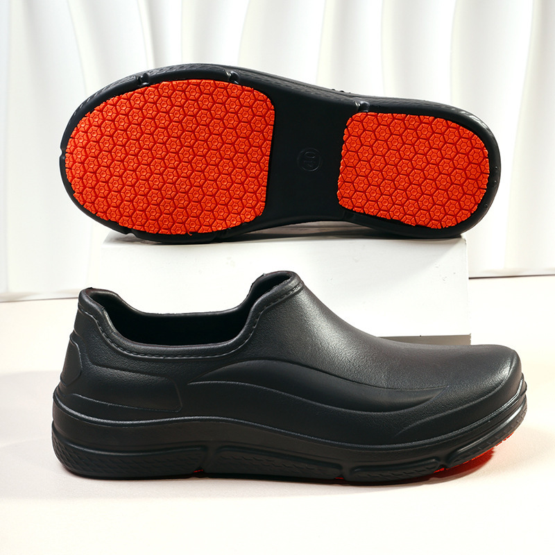 Hotel Catering Chef Cleaning Work Shoes Non-Slip Waterproof Casual Versatile Non-Hole Hole Shoes Solid Color Men's Sandals