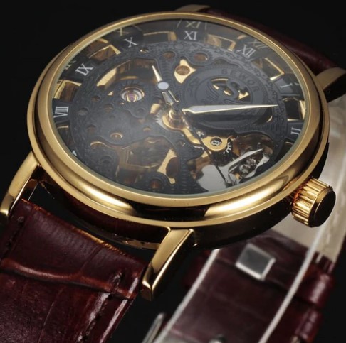 SEWOR hombres reloj mecánico automático hueco transparente inferior Correa reloj manual/automático 606