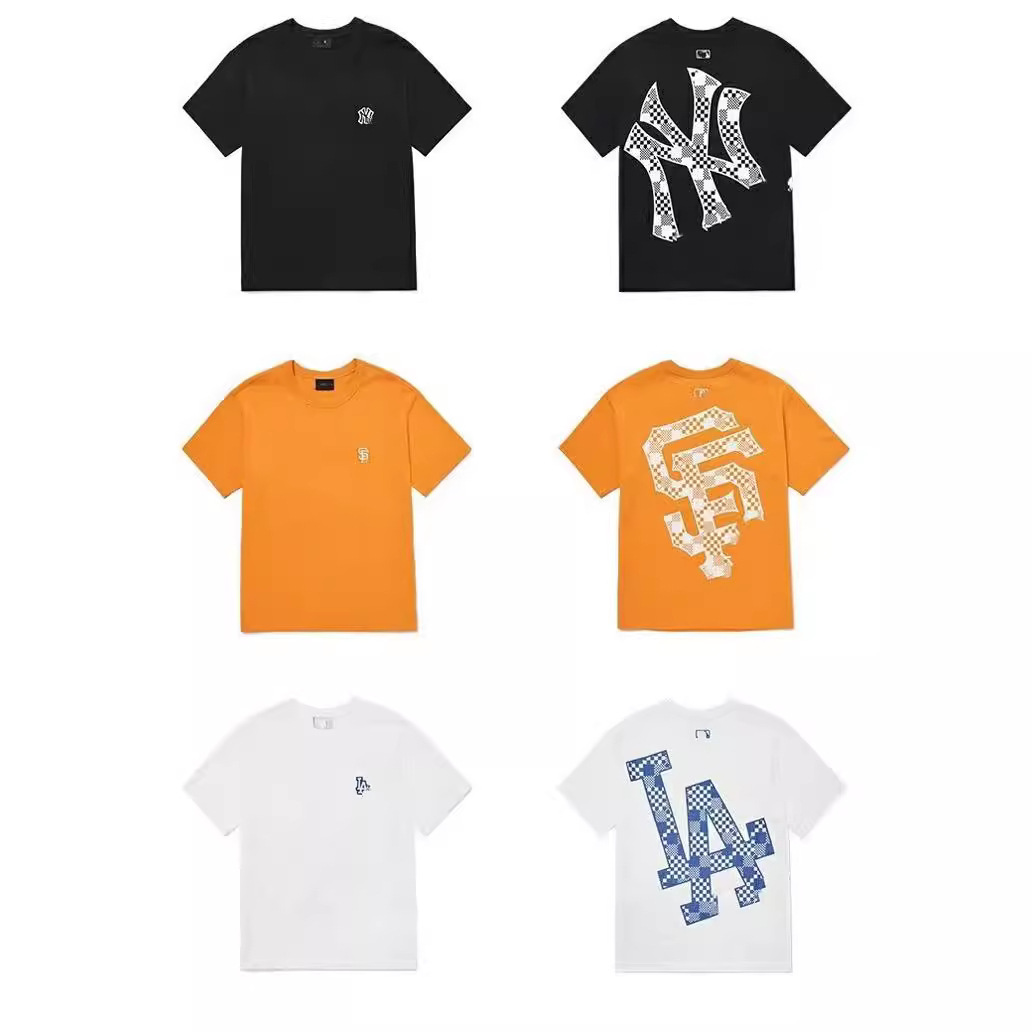 Fábrica al por mayor nueva moda Coreana de alta calidad impresa algodón manga corta hombres y mujeres mismo estilo pareja camiseta suelta soporte código de escaneo