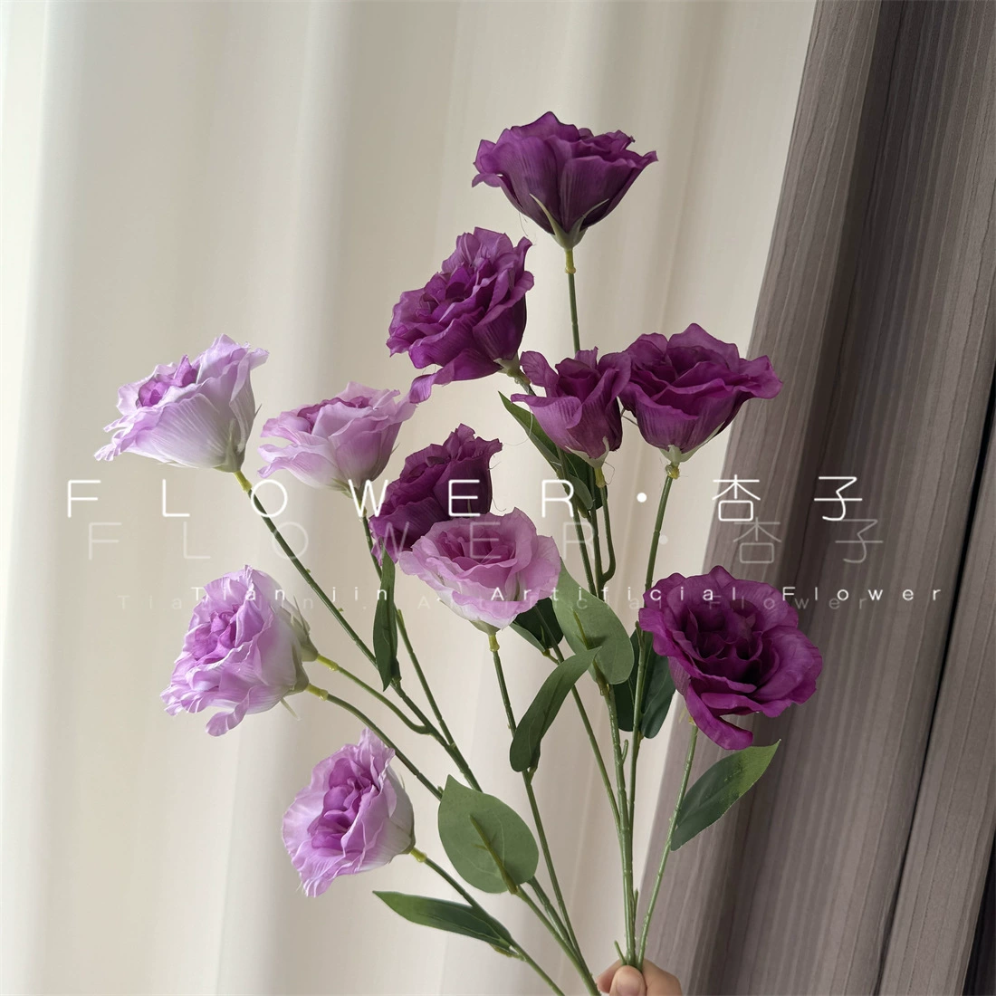 Маленький свежий стиль, 6-головочный платикодон, искусственный цветок, платикодон, мягкое украшение, цветочное украшение для стен, инженерное отель, ландшафтный дизайн, свадьба, оптовая продажа