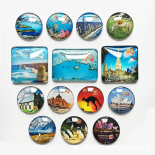 Crystal refrigerator magnets round rectangular creative magnetic stickers commemorative gifts crafts hundred crystal manufacturers direct