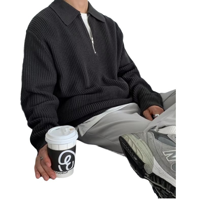 MRCYC primavera y otoño solapa suéter camiseta de manga larga para hombre top casual camisa POLO para hombre camisa de otoño camisa de fondo camiseta