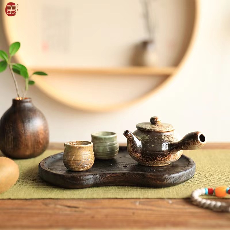 bandeja de madera sólida japonesa de tung, bandeja de té, bandeja de fruta de forma de media luna, bandeja de madera, bandeja de refrigerio, bandeja de pastel de nueces