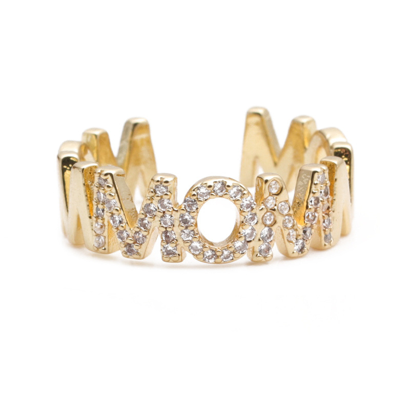 Bague En Cuivre Ouverte De Mode Zircon display picture 2