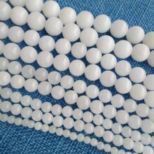 批发玉器新疆白玉金丝玉圆珠DIY手串项链圆珠散珠饰品珠