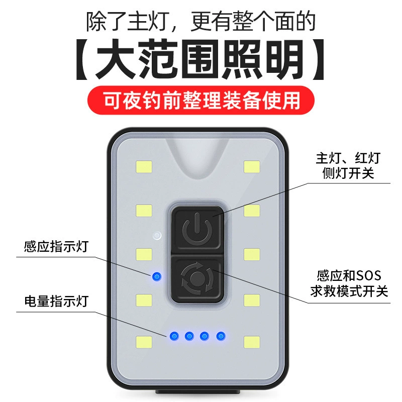 Hanna Sensor cap light camping stall multi-function USB charging cap clamp light long battery life headlight strong light