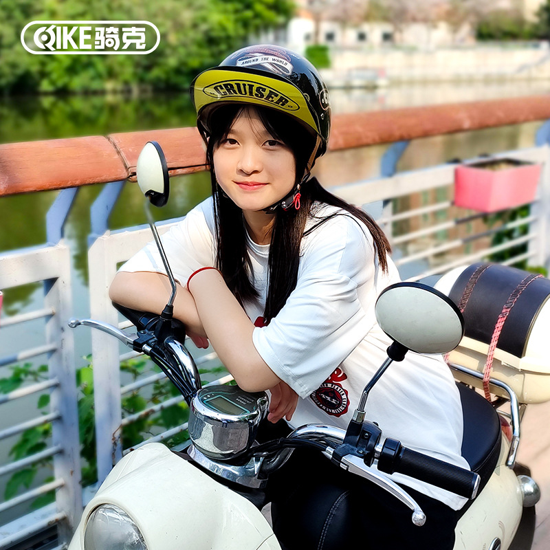 Riding Ke chica Linda gorra de béisbol casco de coche eléctrico motocicleta Scoop casco Four Seasons universal Harley casco retro medio casco