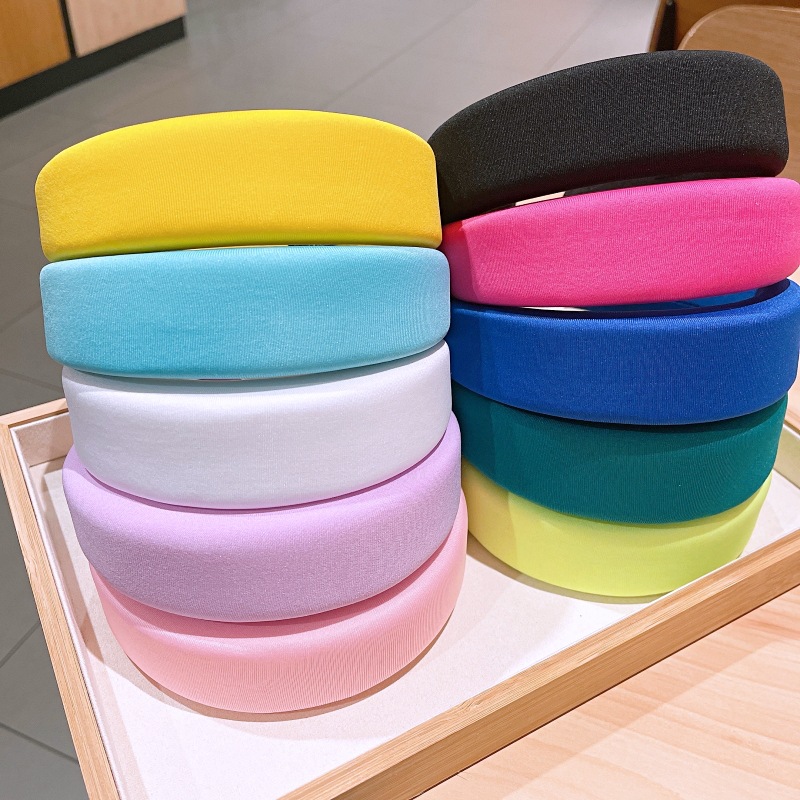 Candy-colored Sponge Wide-brim Headband Wholesale Nihaojewelry display picture 7