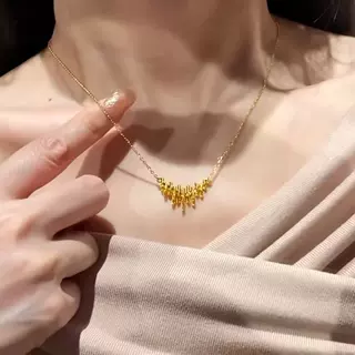 小红书爆款轻奢气质高级感精美锁骨链批发 碎冰冰律动音符项链女