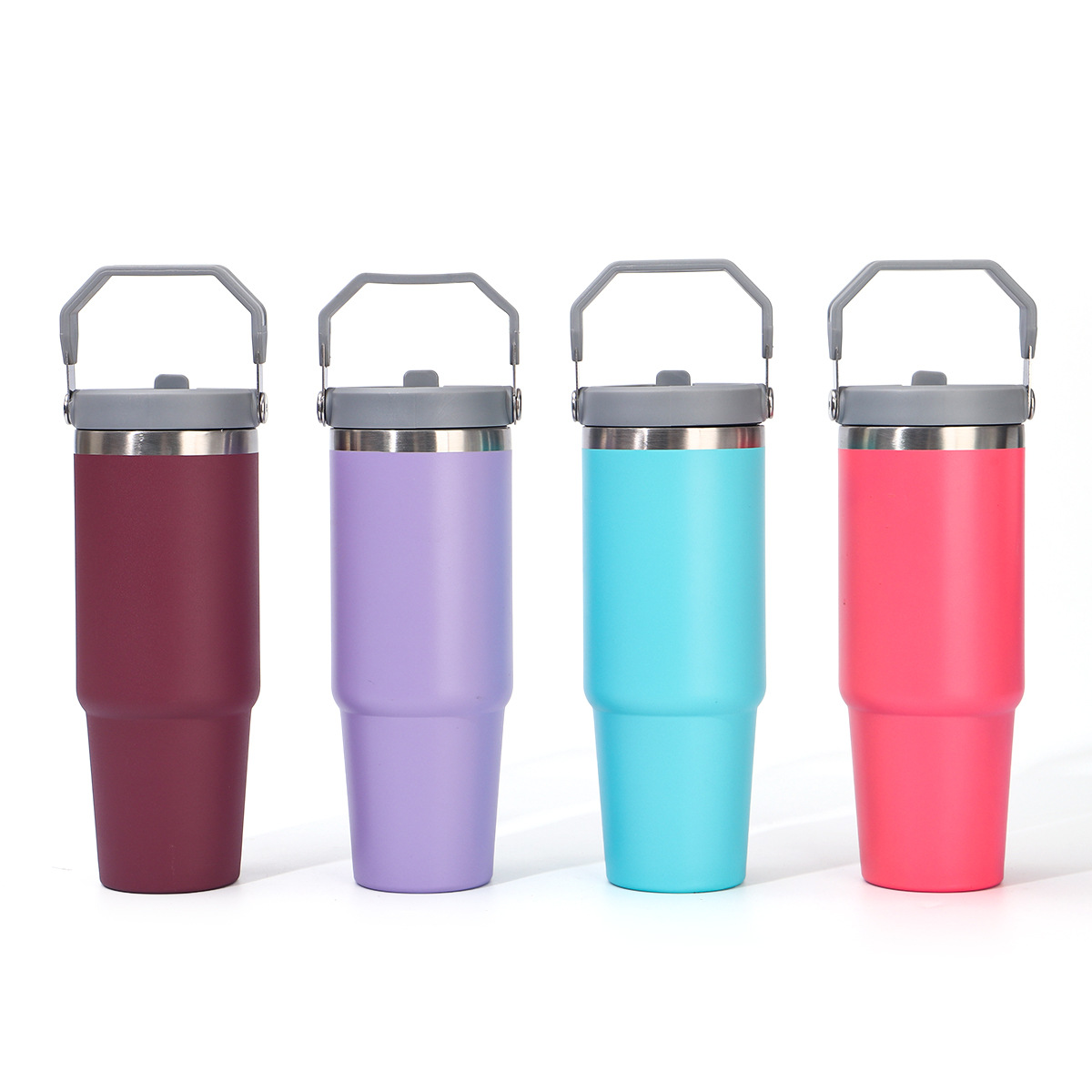 Moda simple de 30oz taza de hielo portátil de gran capacidad 304 taza de acero inoxidable taza de paja de automóvil taza de automóvil