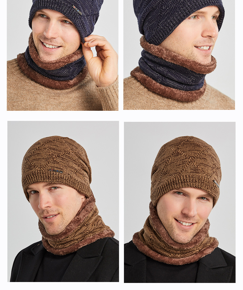 9121 Auumn and Knied Woolen Ha Warm Neck Two Piece Se Winer - Funda para ciclismo para hombre_voghion.com