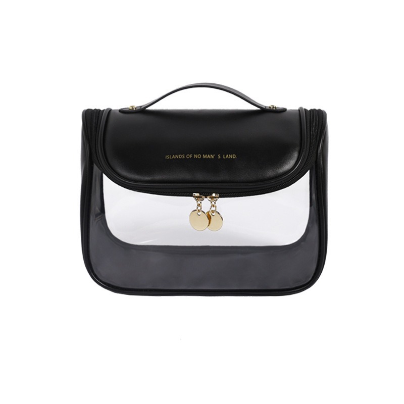 Pu bolsa de cosméticos Portátil Bolsa de almacenamiento de cosméticos portátil de gran capacidad bolsa de lavado impermeable multifuncional bolsa curvada de aspecto alto