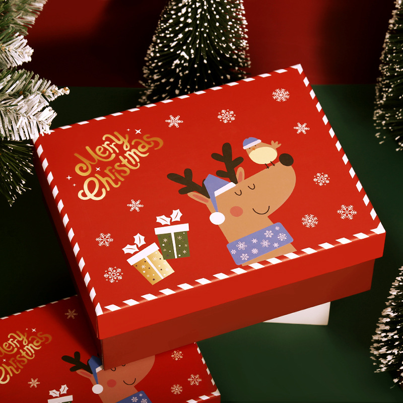 新しいクリスマスの贈り物の箱の大きいサイズの漫画のヘラジカの贈り物の箱のクリスマスのマフラーの手袋の包装箱の現物の卸売り|undefined