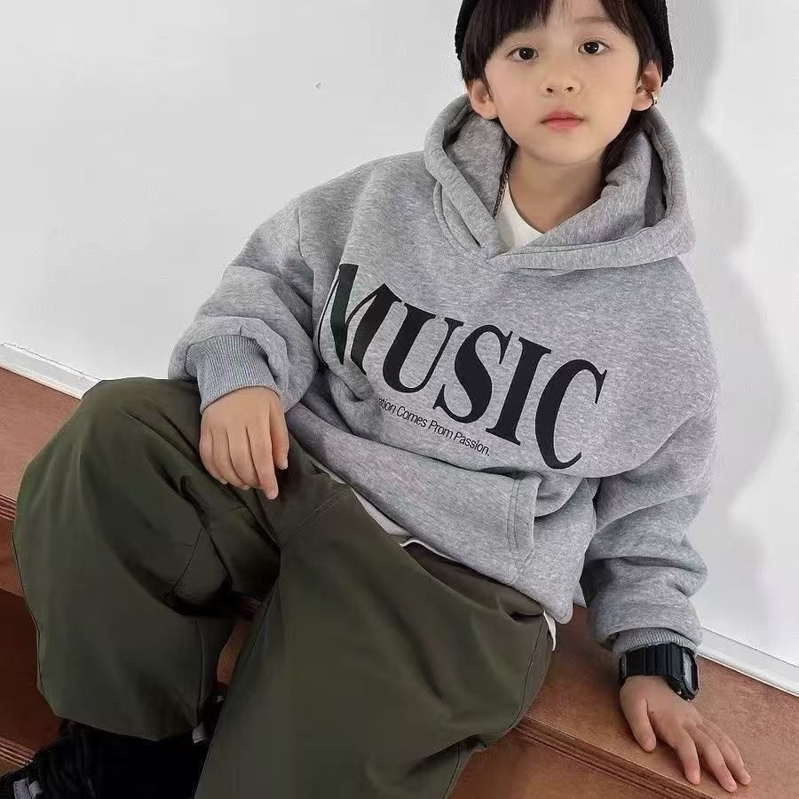 2026 Autumn New Trendy Hooded Sweatshirt, Children's Long-Sleeved Printed Stylish Boys' Clothing