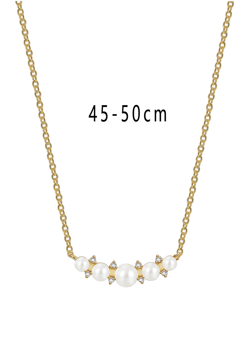 Simple Style Round Copper Plating Inlay Pearl Zircon 18k Gold Plated Necklace display picture 1