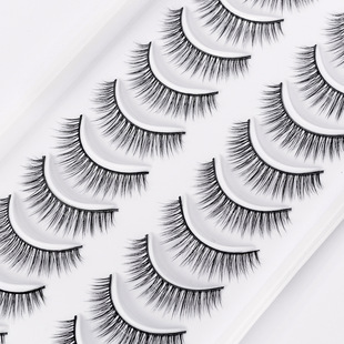 Ten Pairs of 3D12 False Eyelashes, Natural Short Style, Fresh, Curling, Long, Stereo NuDe Makeup Eyelashes with Clear Layers