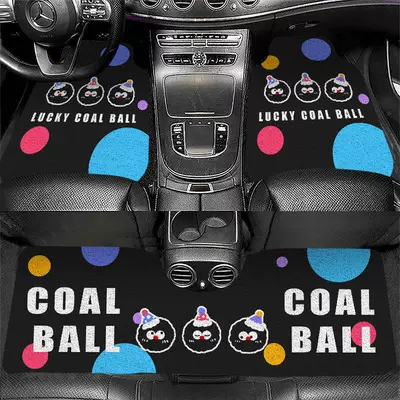 Universal Foot Pad — Cartoon-style silk loop car floor mats - three-little-coal-balls-5065cm-single-piece-front-floor-mat-silk-loop