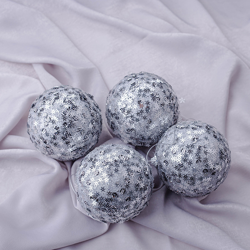 Árbol de navidad de plata suministros de navidad 10CM de espuma de navidad bola de navidad decoración del hogar colgante festival bola colgante de BRICOLAJE colgante