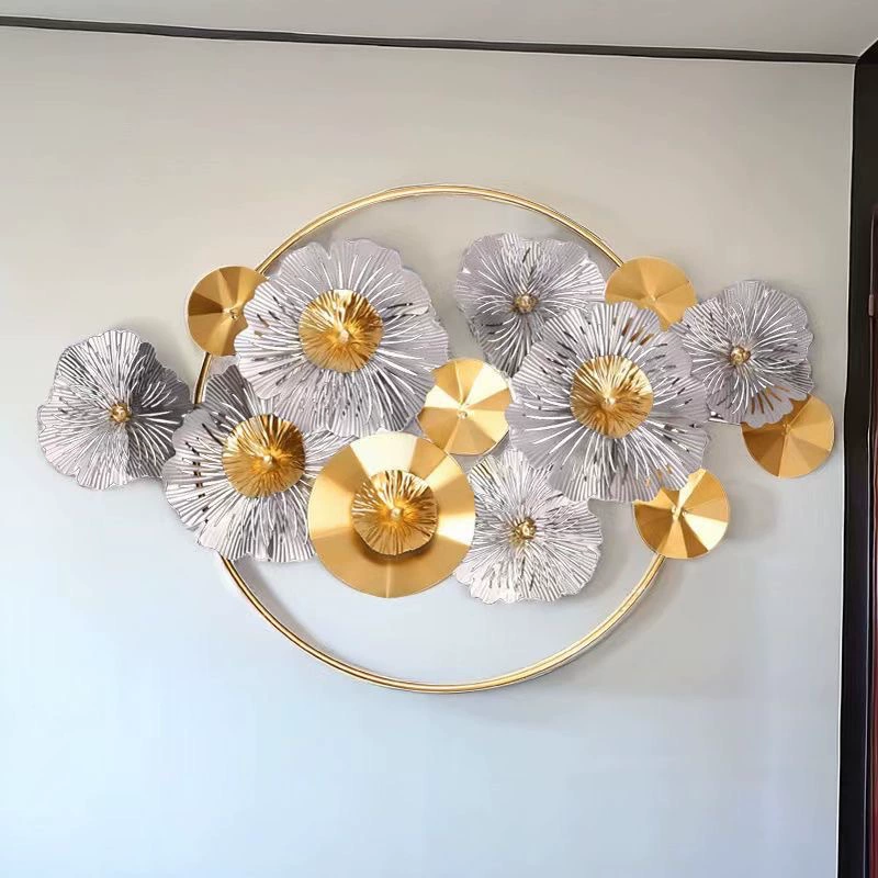 Легкая роскошная гостиная диван фон стены кованые настенные подвески для ресторана металлические трехмерные настенные украшения для создания домашних украшений