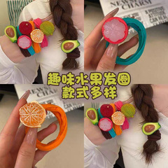 韓国の東大門のかわいいフルーツヘアバンド、多用途の春夏ヘッドバンド、カラフルな高弾性、髪を傷つけないタオルリングヘアアクセサリー