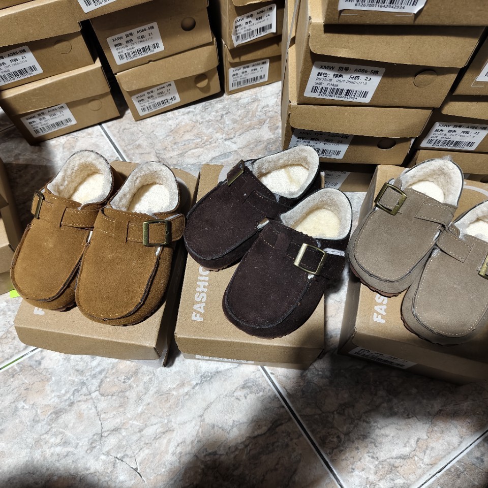 [Newly Produced] Children's Retro Birkenstock Shoes 2025 Winter New Fashion Korean Style Girls' Soft-Soled Loafers