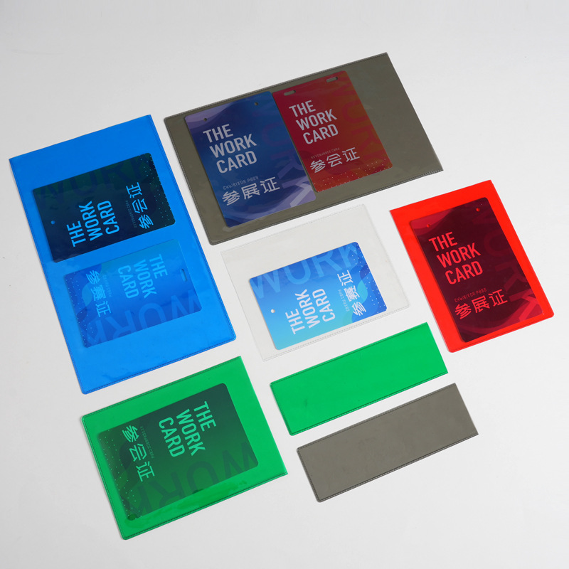 Bolsa suave de boca plana de PVC transparente, bolsa de embalaje para tarjetas colgantes, pantalones de bolsillo con solapa plana coloridos, bolsa de plástico de tamaño pequeño y grande