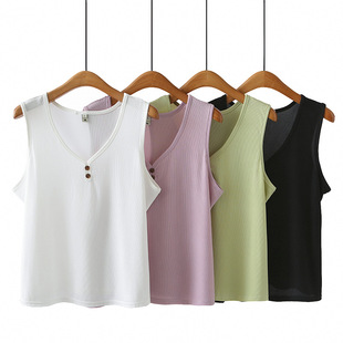 2025 Summer Ice Silk Vest Plus Size Women's Sleeveless T-Shirt Stretch Slimming Fat Girl Easiest for Match Bottoming Top 8303