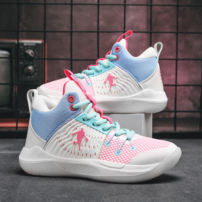 Children's Basketball Shoes Primary and Secondary School Students Children's Shoes Autumn and Winter Middle School Children's High-top Mesh Training sneaker Teenagers