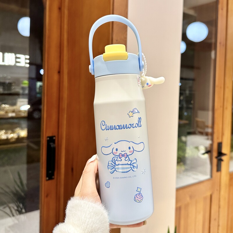 クロミ子供用魔法瓶カップ、通学女子用、ランドセルに収納可能、ダブルドリンクカップ、2025年新作ストローウォーターカップ|undefined