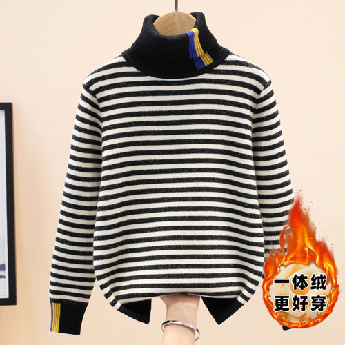 Men's Padded and Thick One-Piece Fleece Base Shirt New Middle and Large Children's Apparel for Older Boys Winter