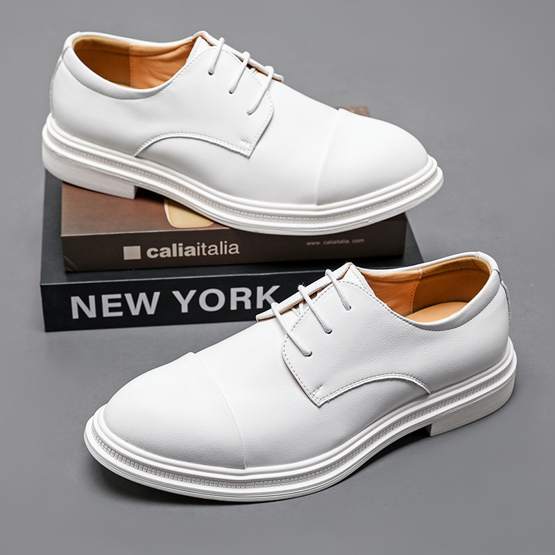zapatos de cuero de negocios de hombre, moda, nuevos zapatos de cuero casuales de moda, zapatos de boda de estilo británico, zapatos de cuero de cordón de hombre image 3