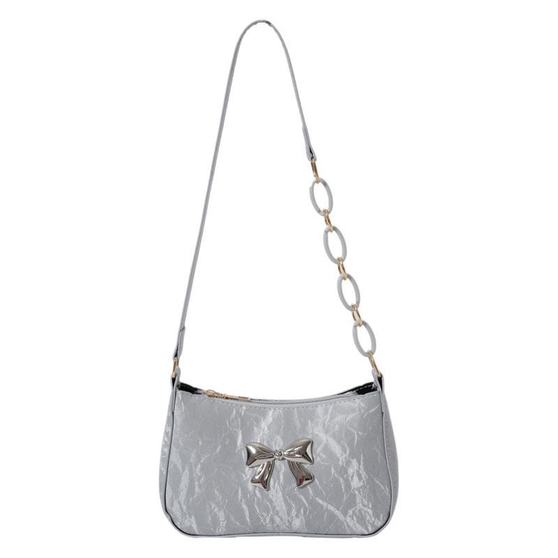 Borsa a tracolla da donna estiva 2025, nuova tendenza, alla moda, con fiocco e catena, ideale per l'uso su internet, tra le celebrità._voghion.com