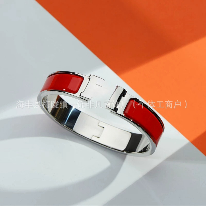 Aijia クロスボーダー精密高品質 H 文字クラシックブレスレットカラーエナメルブレスレットファッションホットスタイル工場直販|undefined