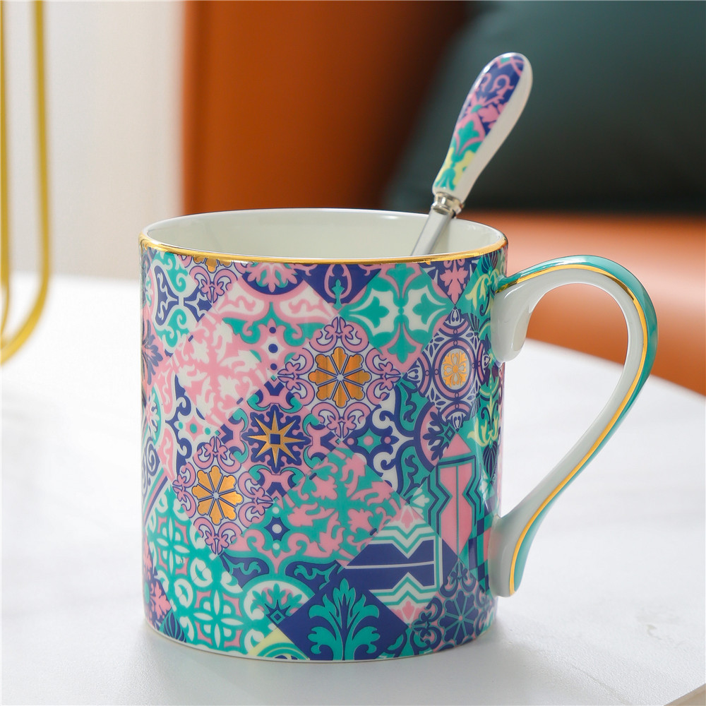Taza de porcelana fina de estilo europeo, taza de oficina, taza para desayuno, taza para leche, taza para cerveza, taza para té con leche, taza para café