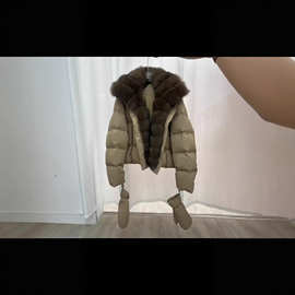 欧美新款羽绒棉服女中长款连帽棉衣加厚显瘦棉袄外套潮