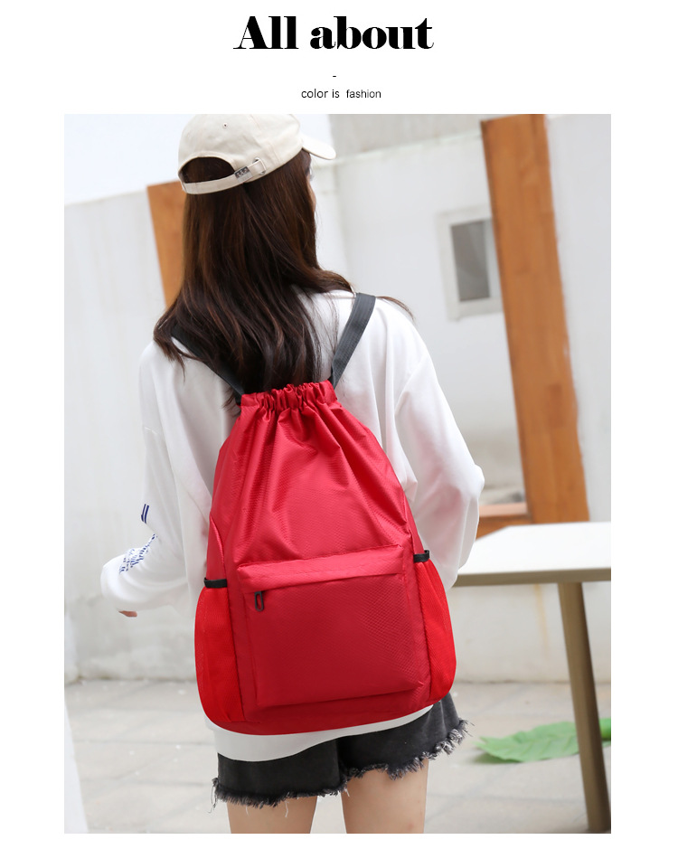 Water Repellent Others Drawstring Backpack Casual display picture 3