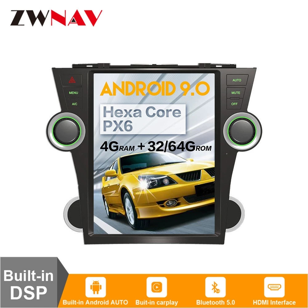 Совместимо с Toyota Highland TOYOTA HIGHLANDER 2009-2013 Центральная панель Eplica и навигация Android