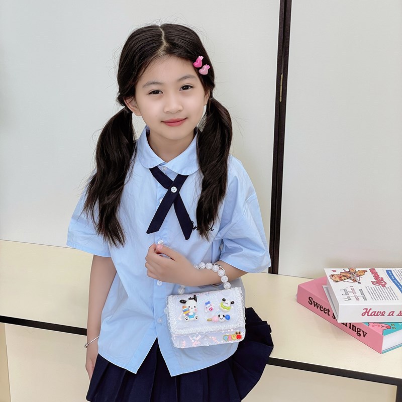 Nueva princesa bolso de perla de caricatura de mujer pequeña fragancia de viento de niña bolso de mochila accesorios para niños bolso de cambio de hombro