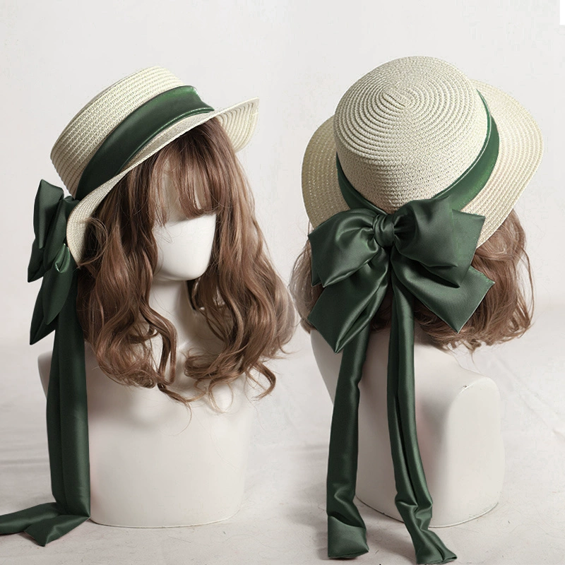 Соломенная шляпа женский летний взрослый женский бант Лолита солнцезащитный крем шляпа приморская шляпа новый 2021 сетка красный