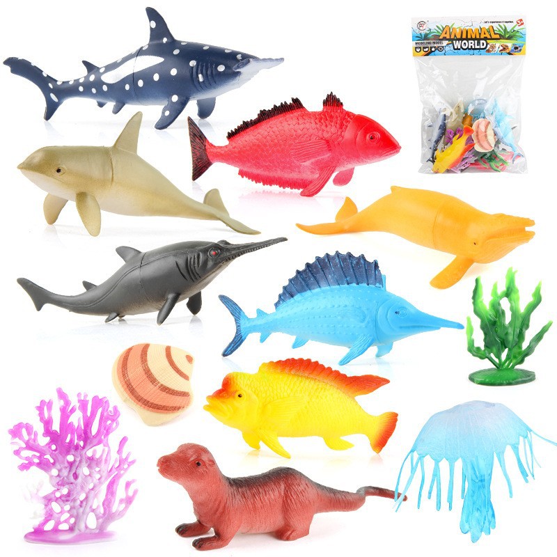 Simulación de exportación transfronteriza modelo animal marino tortuga ballena pulpo estrella de mar modelo escritorio decoración estática juguete