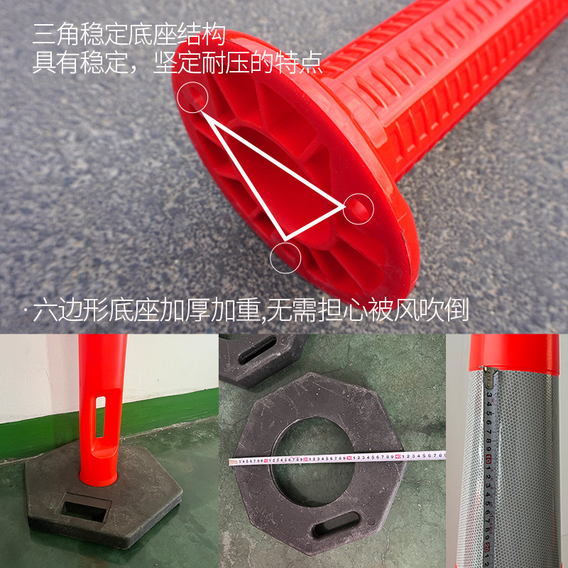 Varios tipos de pilares reflectantes de acero inoxidable, columnas de advertencia de barricadas, resistencia a la presión de la pu, columnas anticolisión de tráfico de alto rebote al por mayor