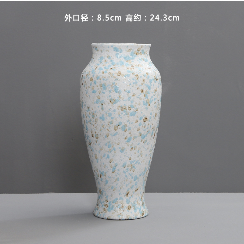 軽い豪華な陶磁器の花瓶の中国式の復古の客間は件の乾いた花の水を飾って生け花器の手作りの陶缶の花器の装飾を植えます。|undefined