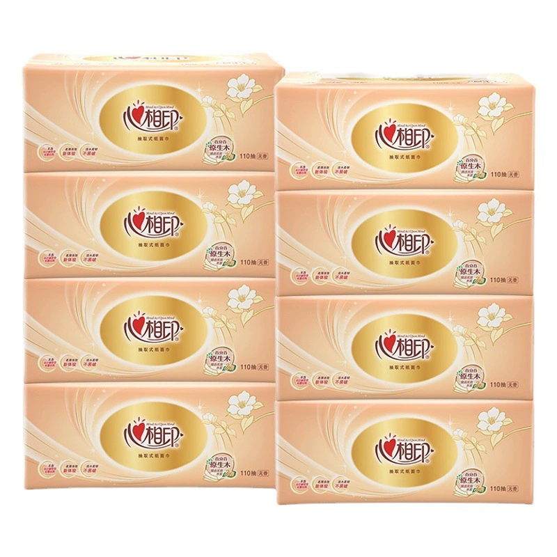 Салфетковая бумага «Сердце-сердце», 3 слоя, 110 насосов, оригинальная туалетная бумага из древесной массы, детские бытовые салфетки, 8 упаковок в упаковке, оптовая продажа