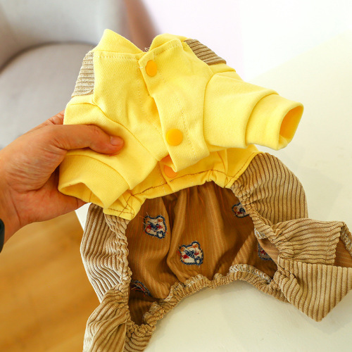 Pet clothes, dog and cat clothing, autumn and winter new warm and cold four-legged clothes, Teddy Bichon overalls