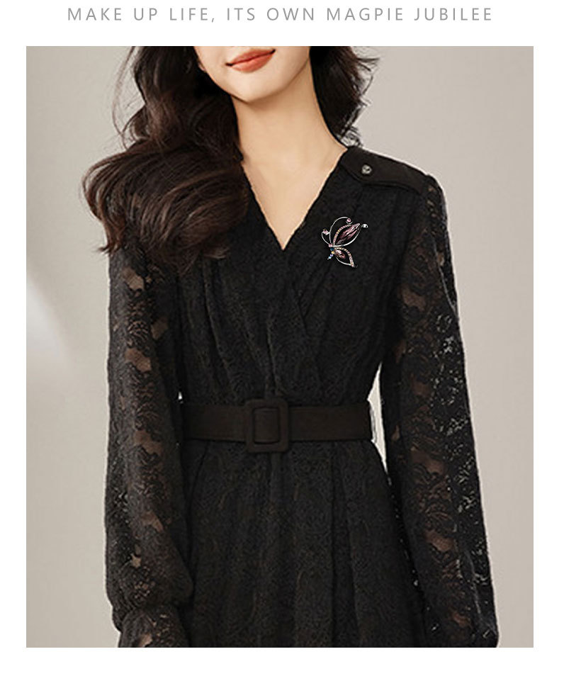 春夏简约时尚水晶蝴蝶胸针独特新颖灵动昆虫胸花送礼纪