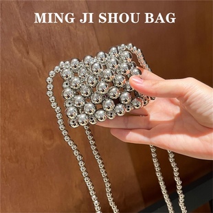 Handmade Beaded Portable Western-style Mini Bag Unique Hand Carrying Pearl Shoulder Crossbody Bag Niche Lipstick Coin Purse