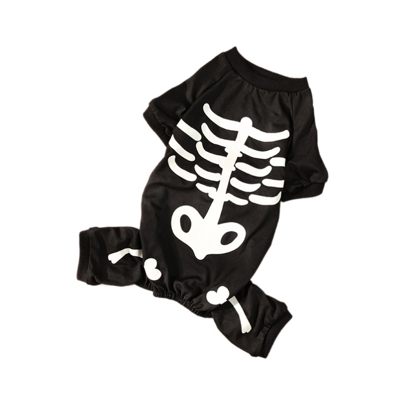 Ropa de perros de mascotas fiesta de Halloween cuatro patas extraña esqueleto disfraz de luces nocturnas explotadoras transfronterizas al por mayor