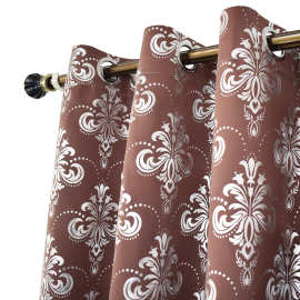 【提供图片】欧式窗帘铝箔银印花成品窗帘跨境亚马逊扣眼烫银窗帘