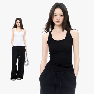 Spandex I-Knitted Camisole Women's 2025 Spring and Summer Outer Wear Sleeveless Slim-Fit Solid Color Inner Base Top