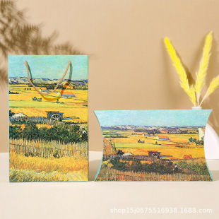New White Scarf Gift Box Exquisite Oil Painting Printing Silk Red Scarf Packaging Box Scarf Annual Meeting Gift Box